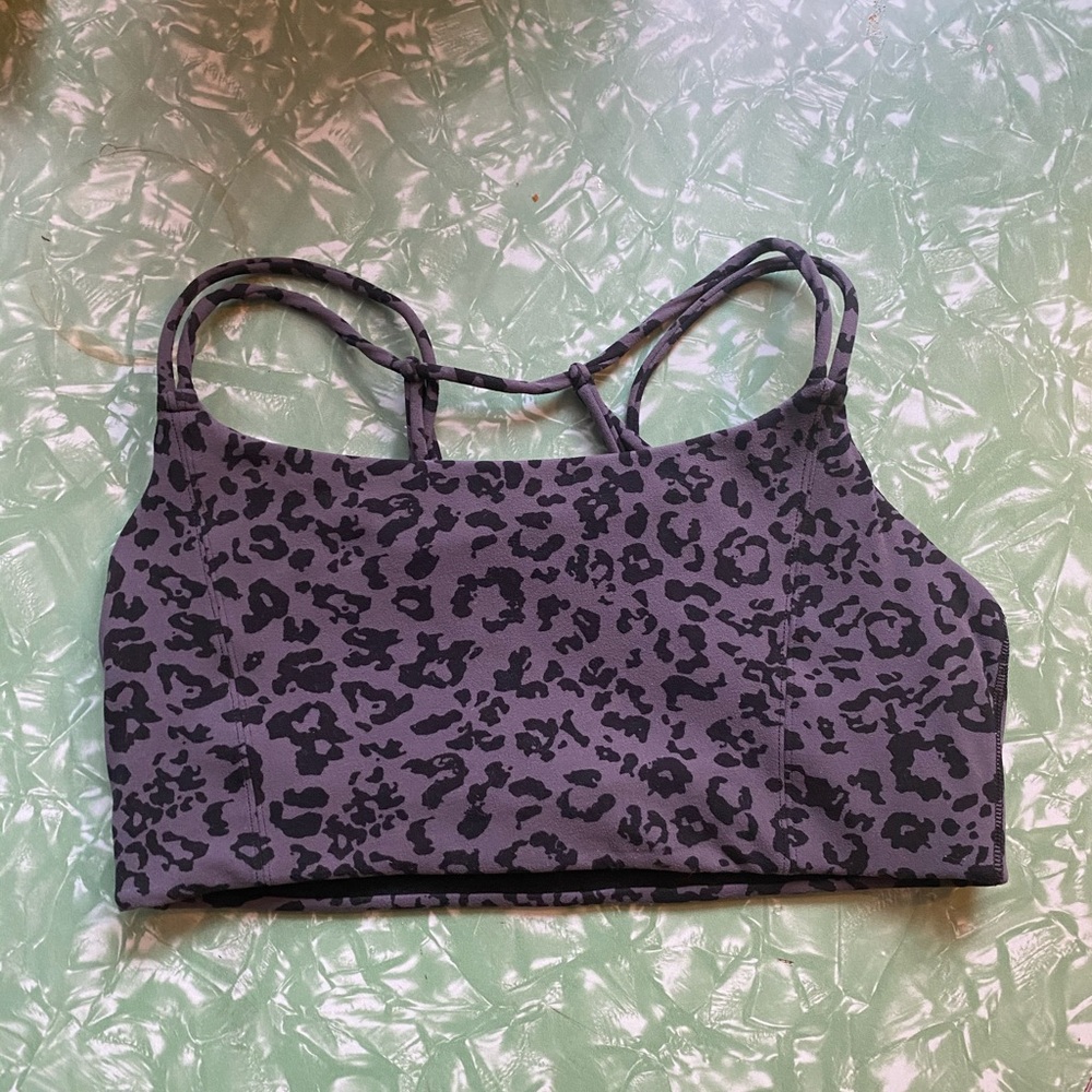 Athleta purple cheetah print sport bra